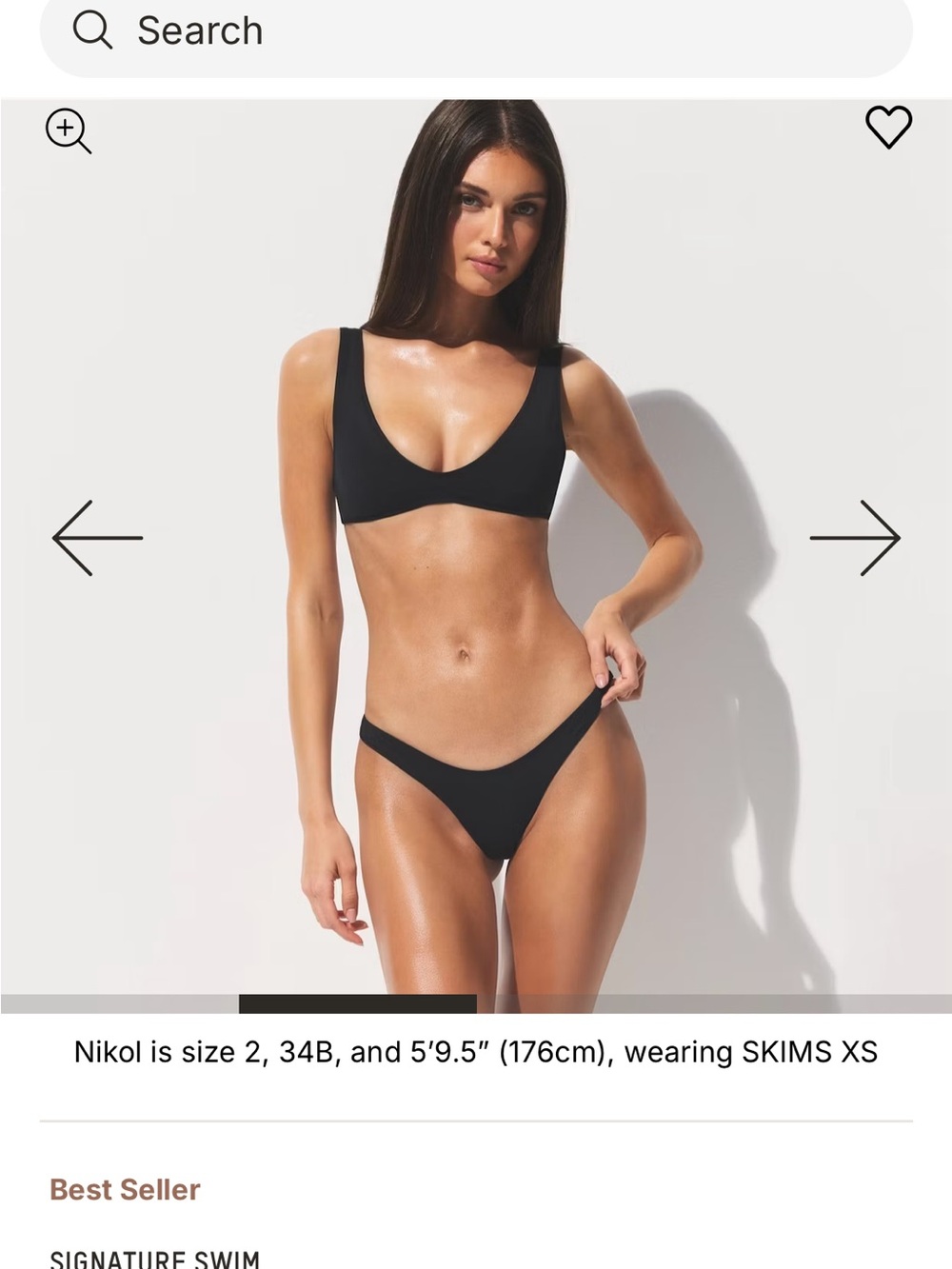 SKIMS Black Scoop Bikini Top & Low-Rise Bottom